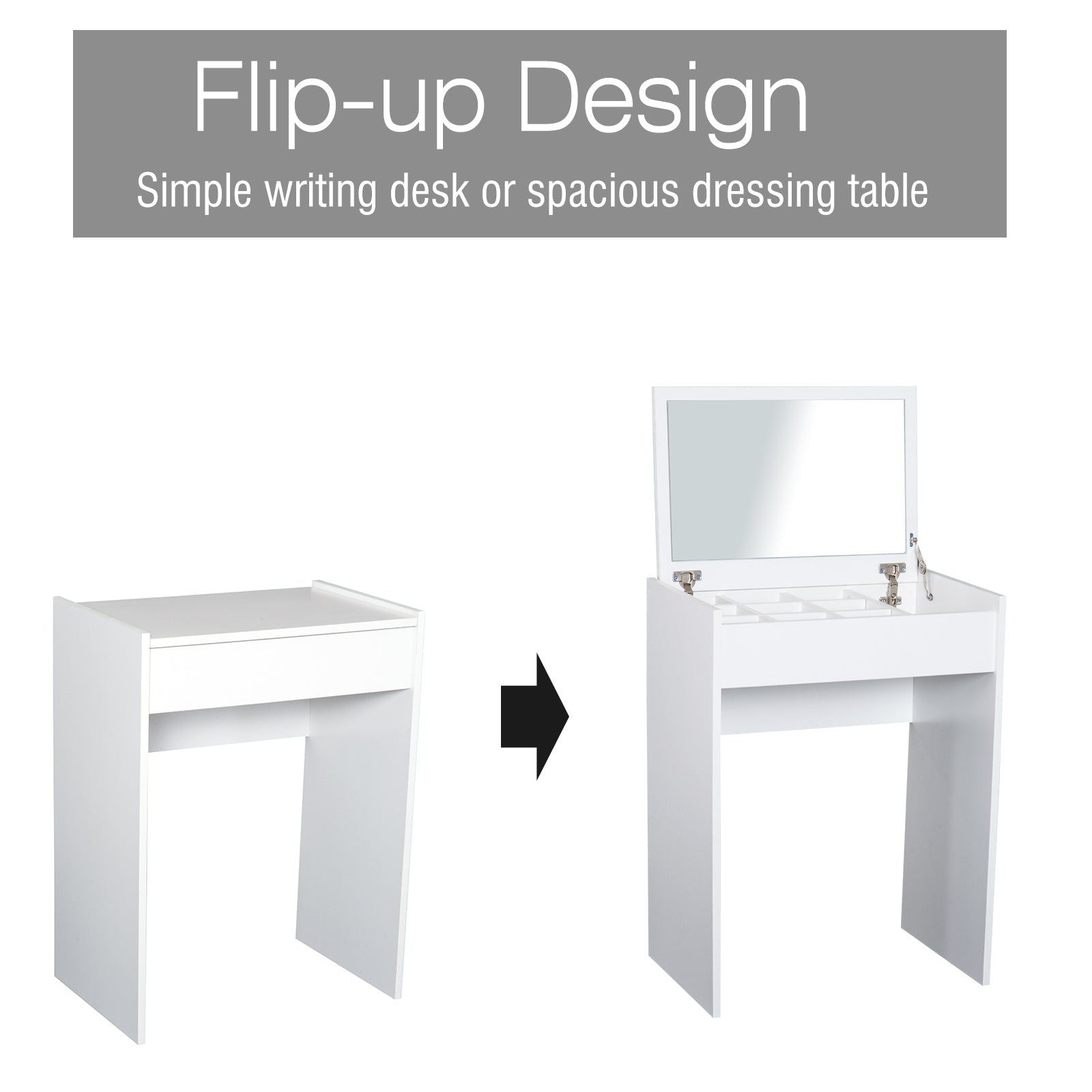 Dresser with online flip up mirror