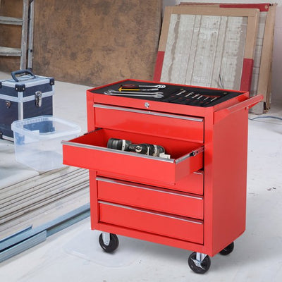 5 Drawers Roller Tool Cabinet - Red