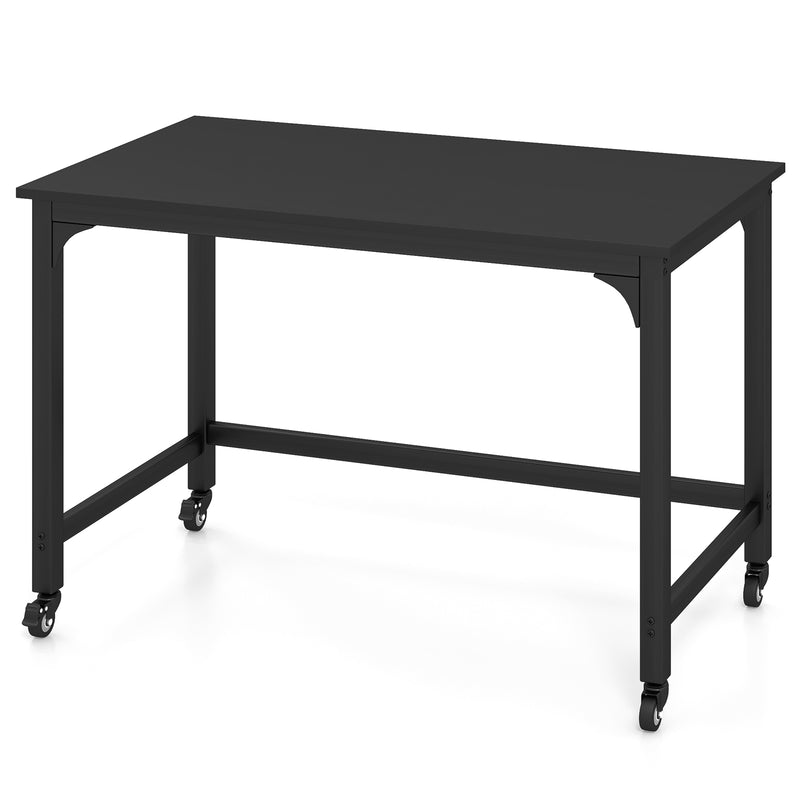 120cm Rolling Computer Desk on Wheels-Black