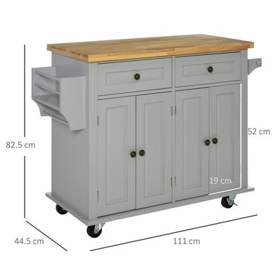 Rolling Kitchen Microwave Island With Flexible Storage Shelf Unit Drawers