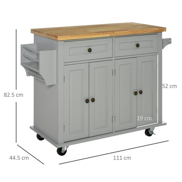 Rolling Kitchen Microwave Island With Flexible Storage Shelf Unit Drawers