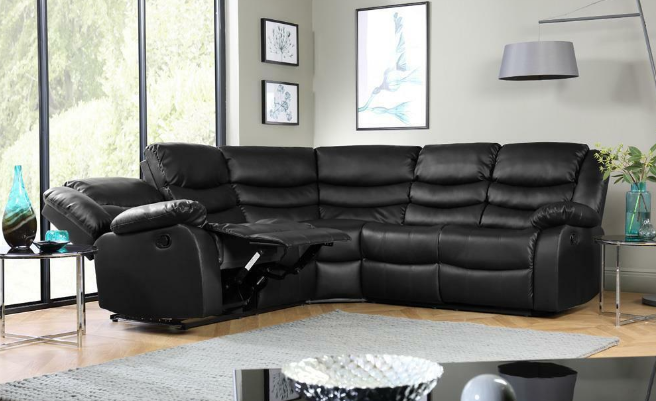 Leather corner sofa online with cup holders