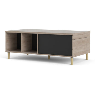 Roman Sliding Top Oak and Black Coffee Table