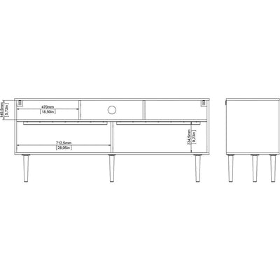 Roman Sliding 2 Door Oak and Black TV Unit