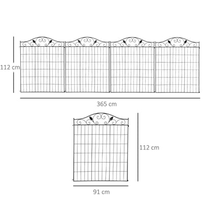 Garden Decorative Fence 4 Panels