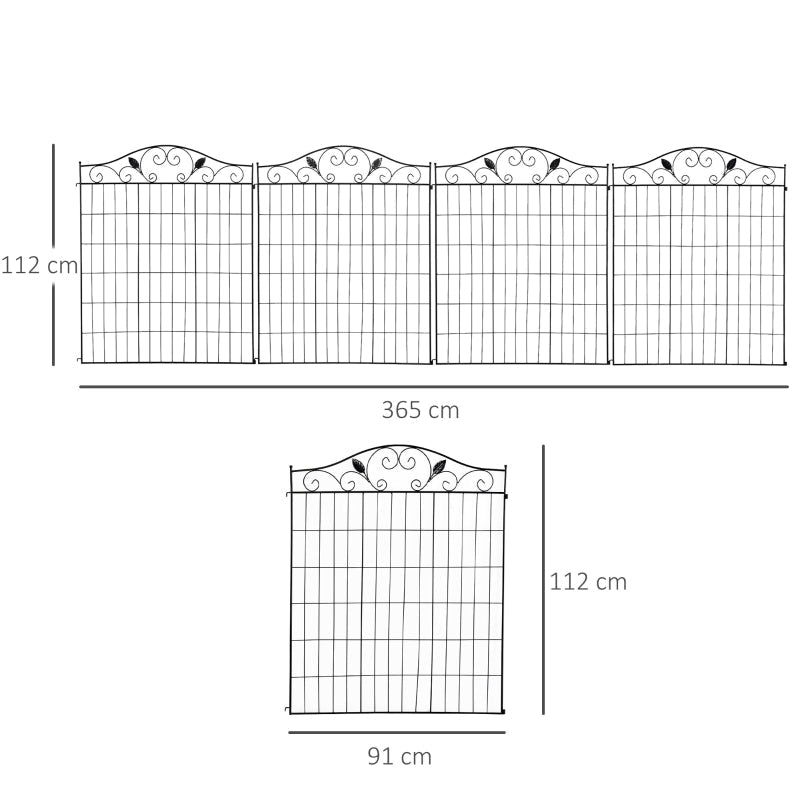 Garden Decorative Fence 4 Panels