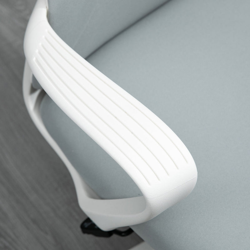 Vinsetto High-Back Office Chair, Elastic Desk Chair with Armrests, Tilt Function, Adjustable Seat Height, Light Grey