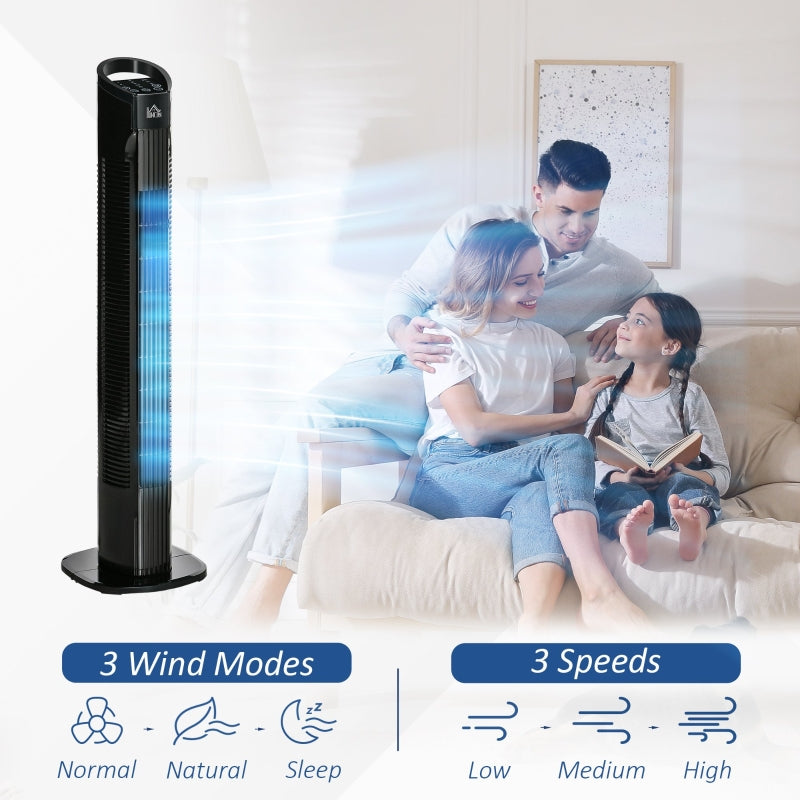 Freestanding Tower Fan Black