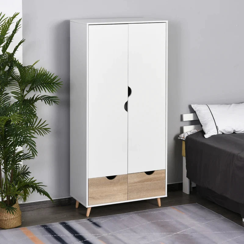 2-Door Clothes Wardrobe  White