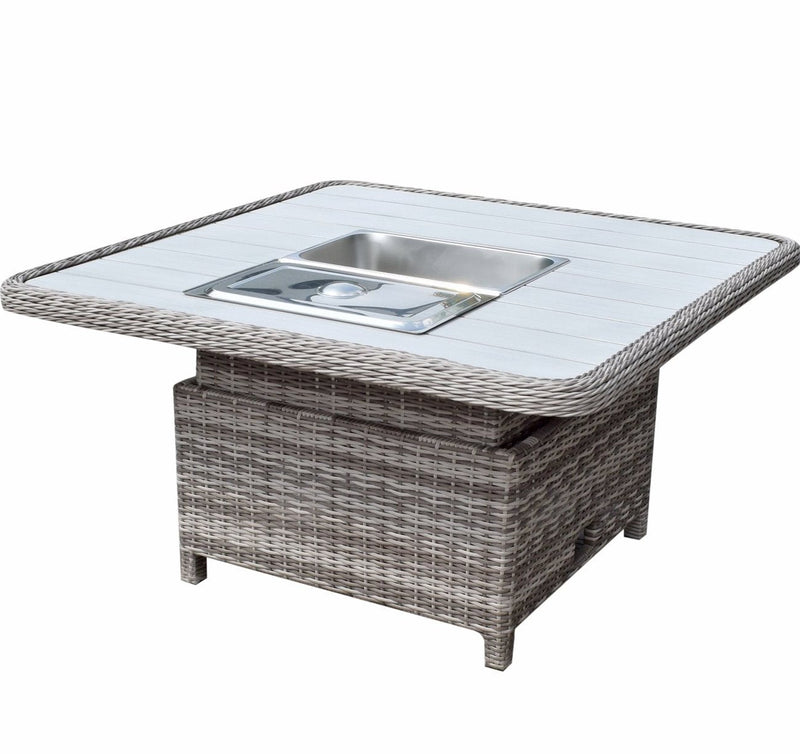Signature Weave Garden Furniture Sarah Grey Lift and Rise corner dining with ice bucket