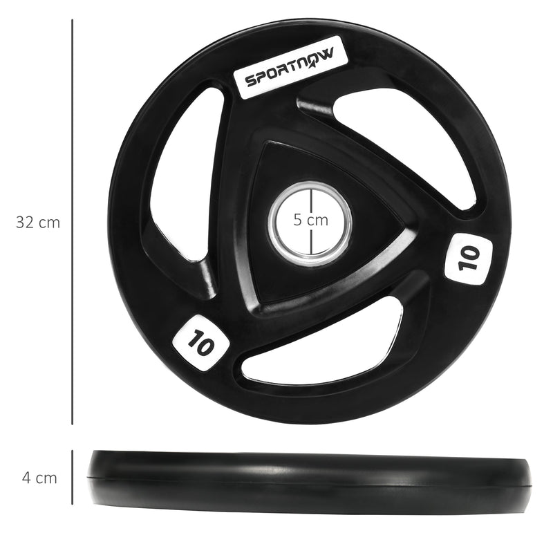 SPORTNOW Olympic Weight Plates, Tri-Grip Barbell Weights Set Rubber Coated with 5cm/2&