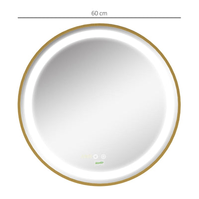 Round Illuminated Bathroom Mirrors Dimmable LED