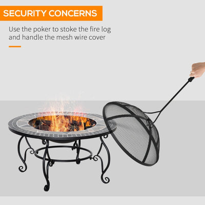 3-in-1 80cm Outdoor Fire Pit