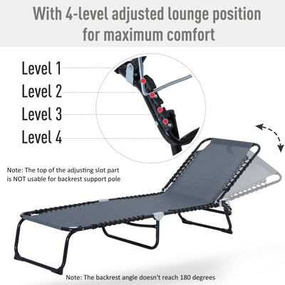 Folding Lounger Beach - Grey