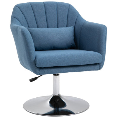 Swivel Base Accent Chair, With Pillow - Blue