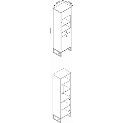 Dark Tall Display Cabinet