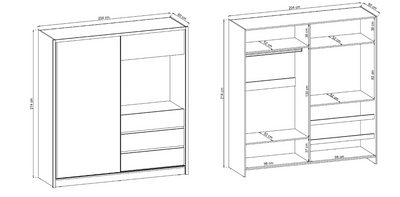 TV Sliding Door Wardrobe 204cm