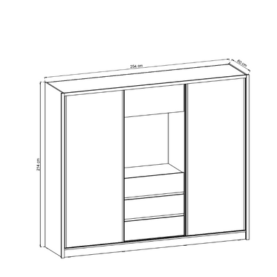 TV Sliding Door Wardrobe 254cm