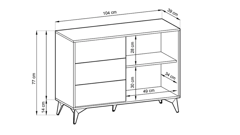 Blumari Sideboard Cabinet 104cm [Drawers]