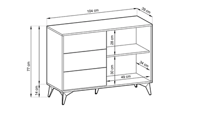 Diamond Sideboard Cabinet 104cm [Drawers]