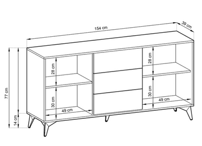 Blumari Large Sideboard Cabinet 154cm [Drawers]