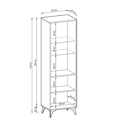 Diamond Tall Display Cabinet 54cm