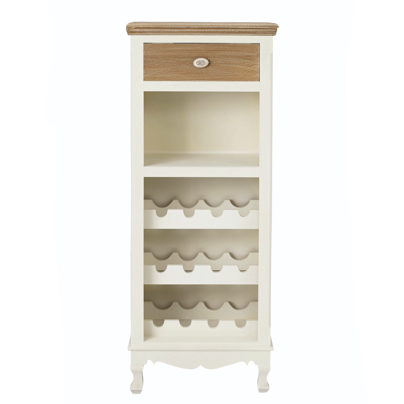 Juliette 1 Drawer Wine Storage Rack - Cream/Oak