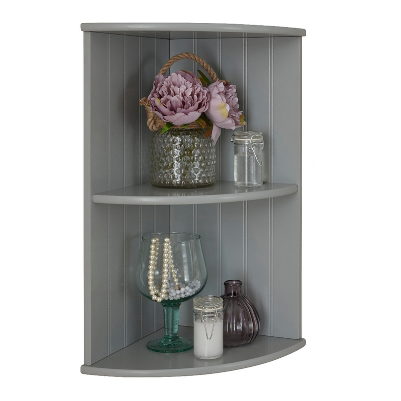 Colonial Corner Wall Shelf Unit Grey