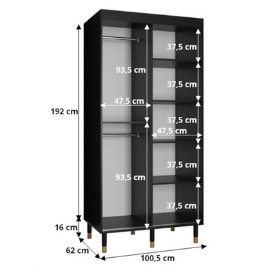 Avesta I Sliding Door Wardrobe 100cm