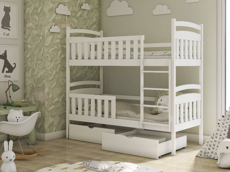 Wooden Bunk Bed Sebus with Storage