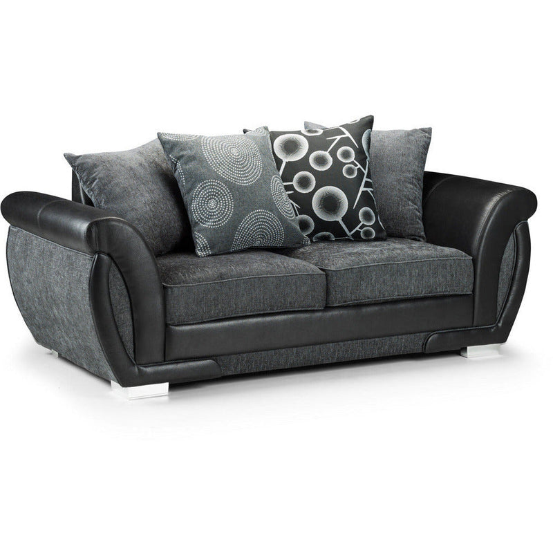 Shannon Black and Grey 3 Seater Sofa