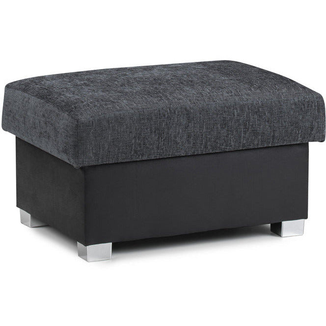 Shannon Black and Grey Footstool