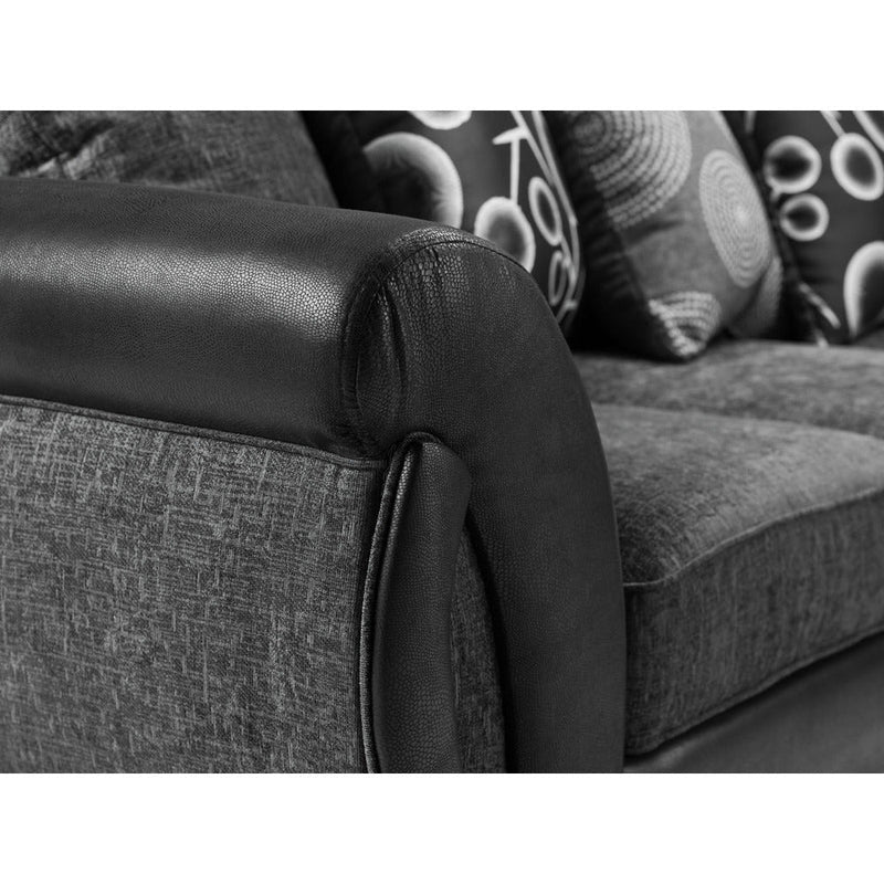 Shannon Black and Grey 3 Seater Sofa