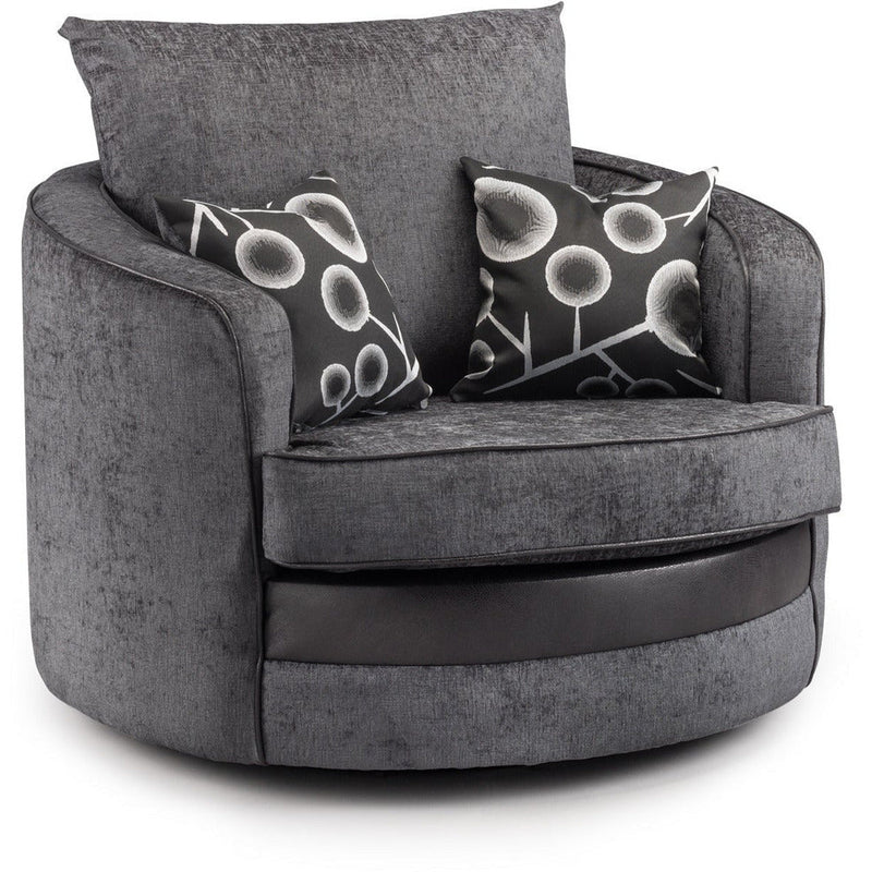 Shannon Black and Grey Swivel Chair