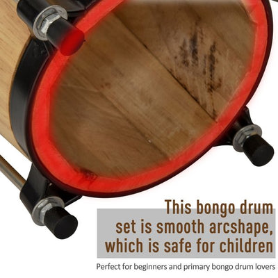 Sheepskin Bongo Drums W/ Tuning Wrench