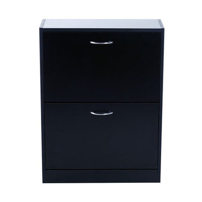 60Lx24Dx80H Cm. Shoe Cabinet - Black/White