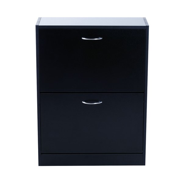 60Lx24Dx80H Cm. Shoe Cabinet - Black/White