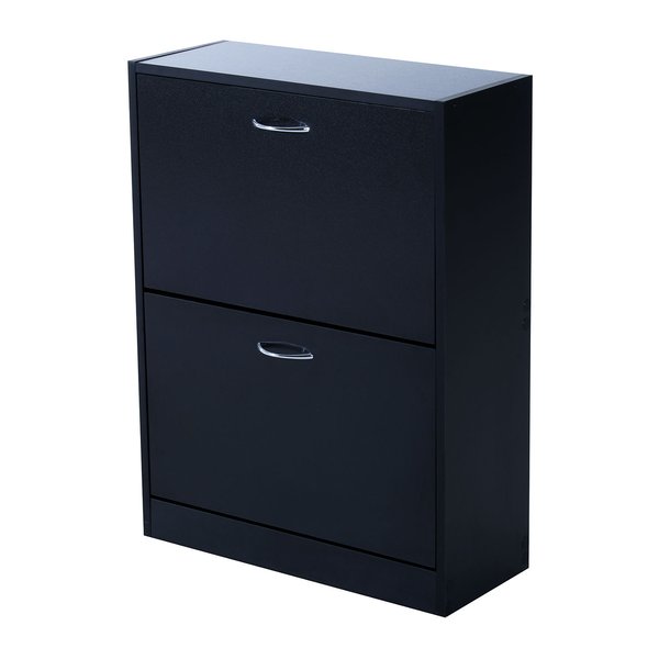 60Lx24Dx80H Cm. Shoe Cabinet - Black/White