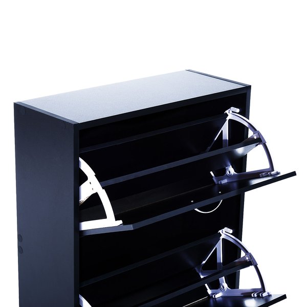 60Lx24Dx80H Cm. Shoe Cabinet - Black/White