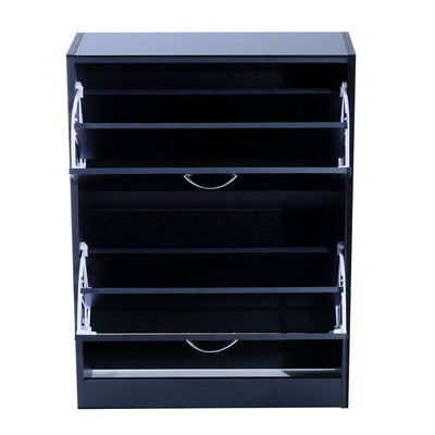 60Lx24Dx80H Cm. Shoe Cabinet - Black/White