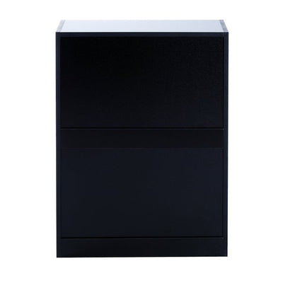 60Lx24Dx80H Cm. Shoe Cabinet - Black/White