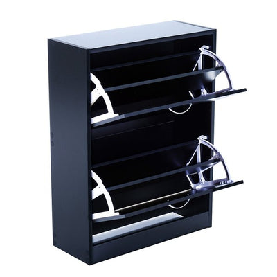 60Lx24Dx80H Cm. Shoe Cabinet - Black/White