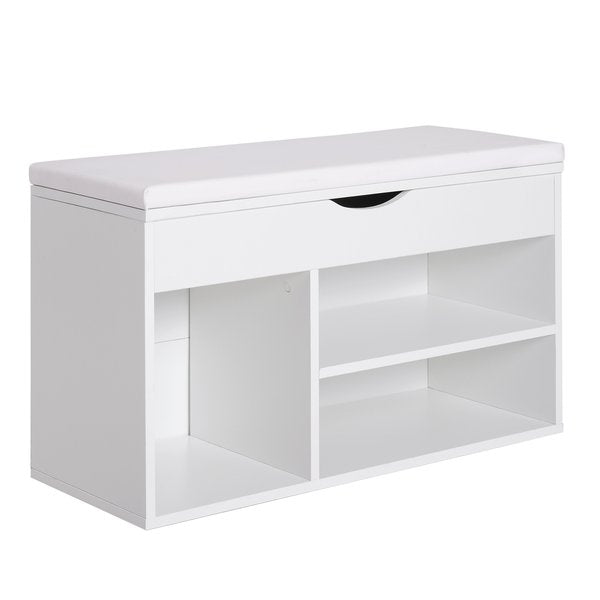 Shoe Cabinet, 80Lx30Wx47H Cm, Particle Board - White