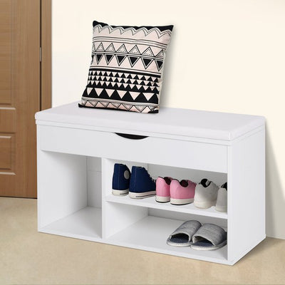 Shoe Cabinet, 80Lx30Wx47H Cm, Particle Board - White