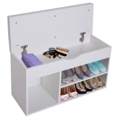 Shoe Cabinet, 80Lx30Wx47H Cm, Particle Board - White