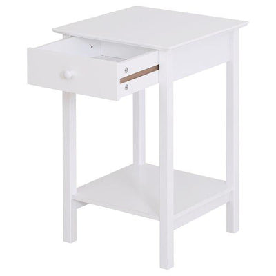 Side Table, 39Lx39Wx61H Cm, Particle Board, MDF - White