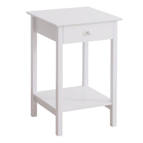 Side Table, 39Lx39Wx61H Cm, Particle Board, MDF - White