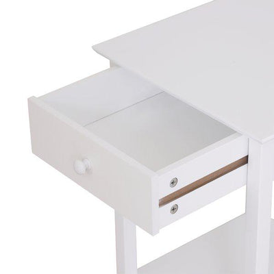 Side Table, 39Lx39Wx61H Cm, Particle Board, MDF - White