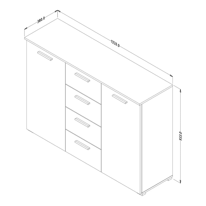 Beta Sideboard Cabinet Oak Monastery