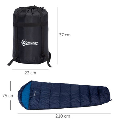 Single Mummy Sleeping Bag 3 Season For Adults Lightweight Outdoor 210 X 75 5cm